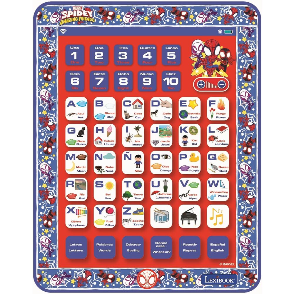 spidey marvel bilingual talking educational tablet
