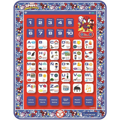 spidey marvel bilingual talking educational tablet