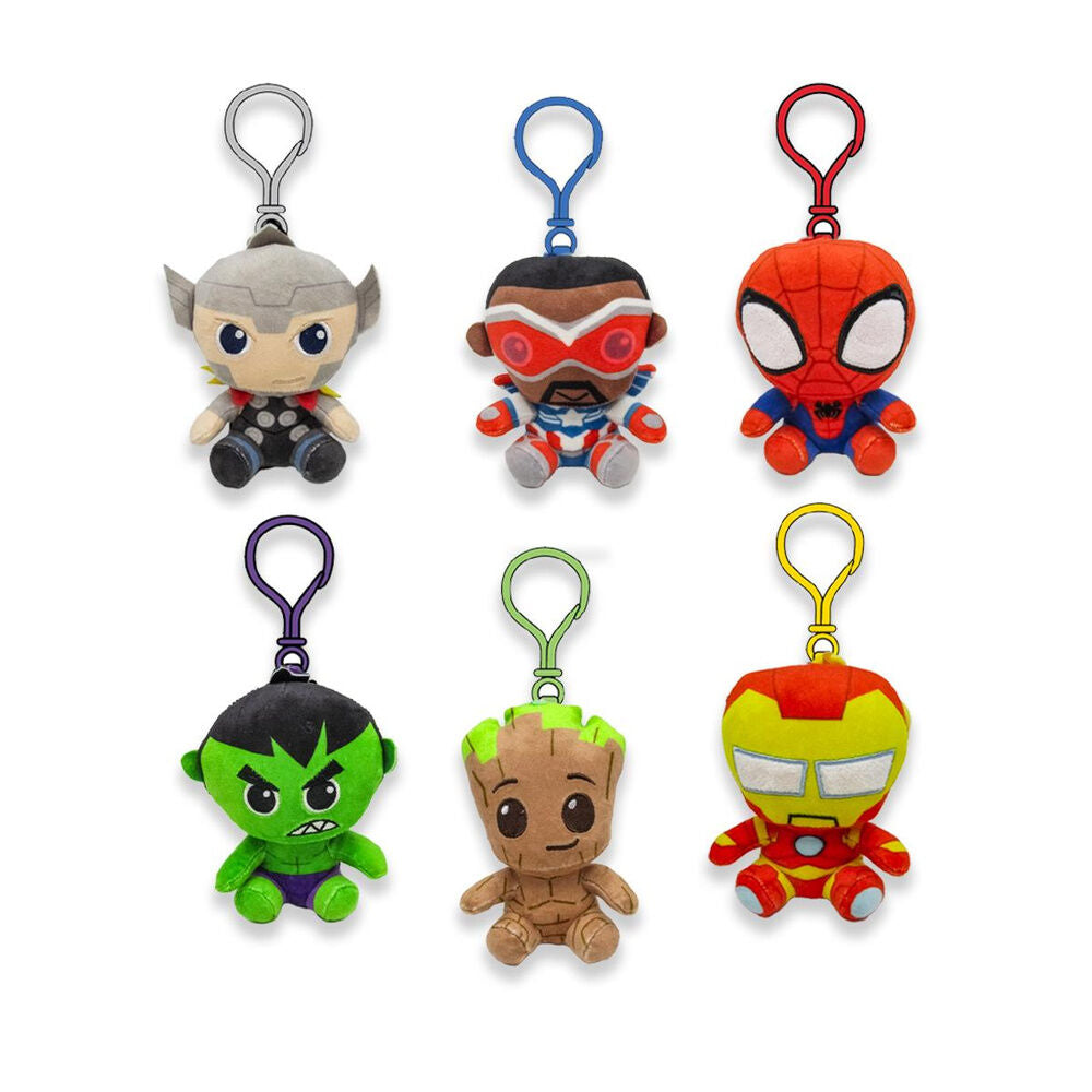 assorted marvel plush keychains