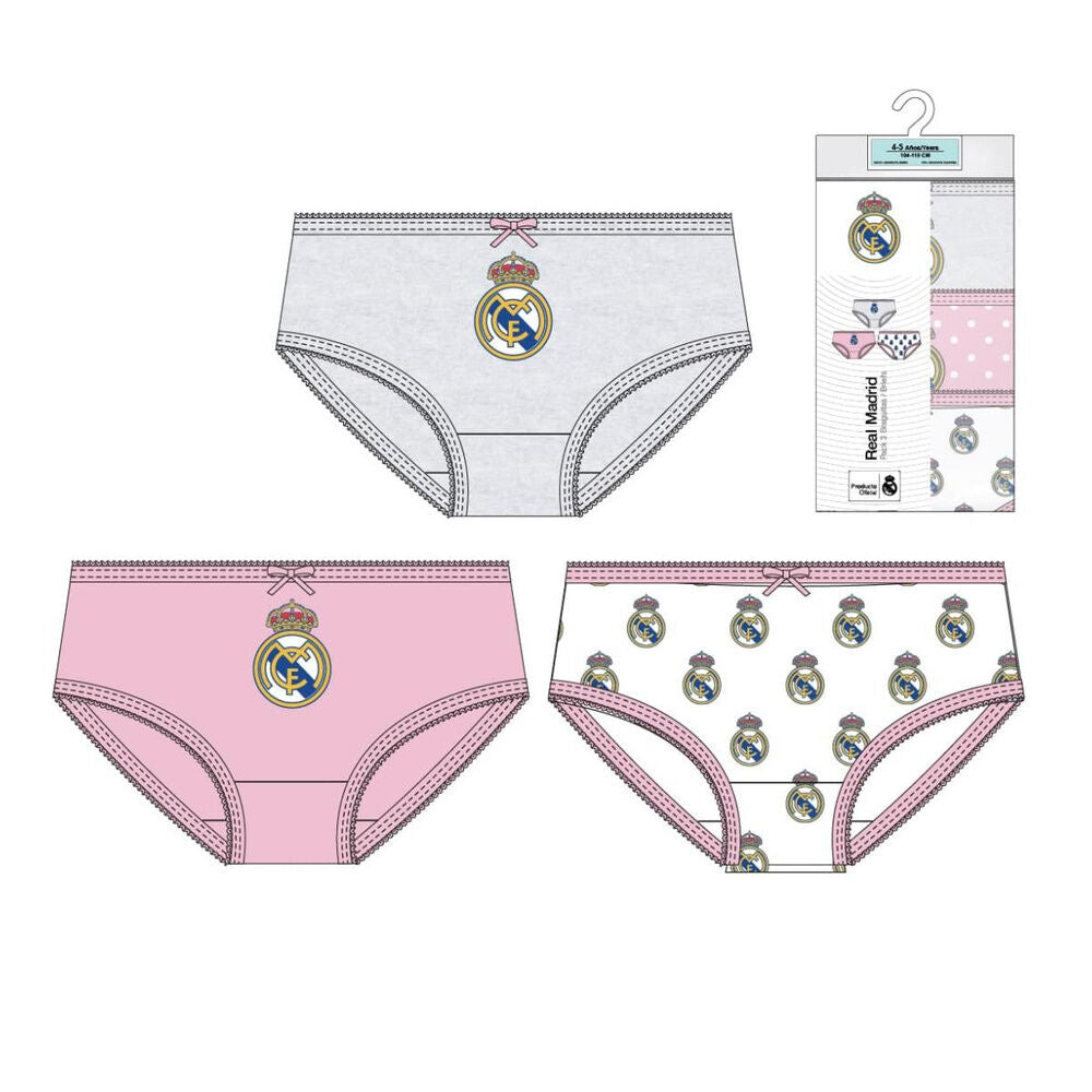 real madrid 3 piece panties set