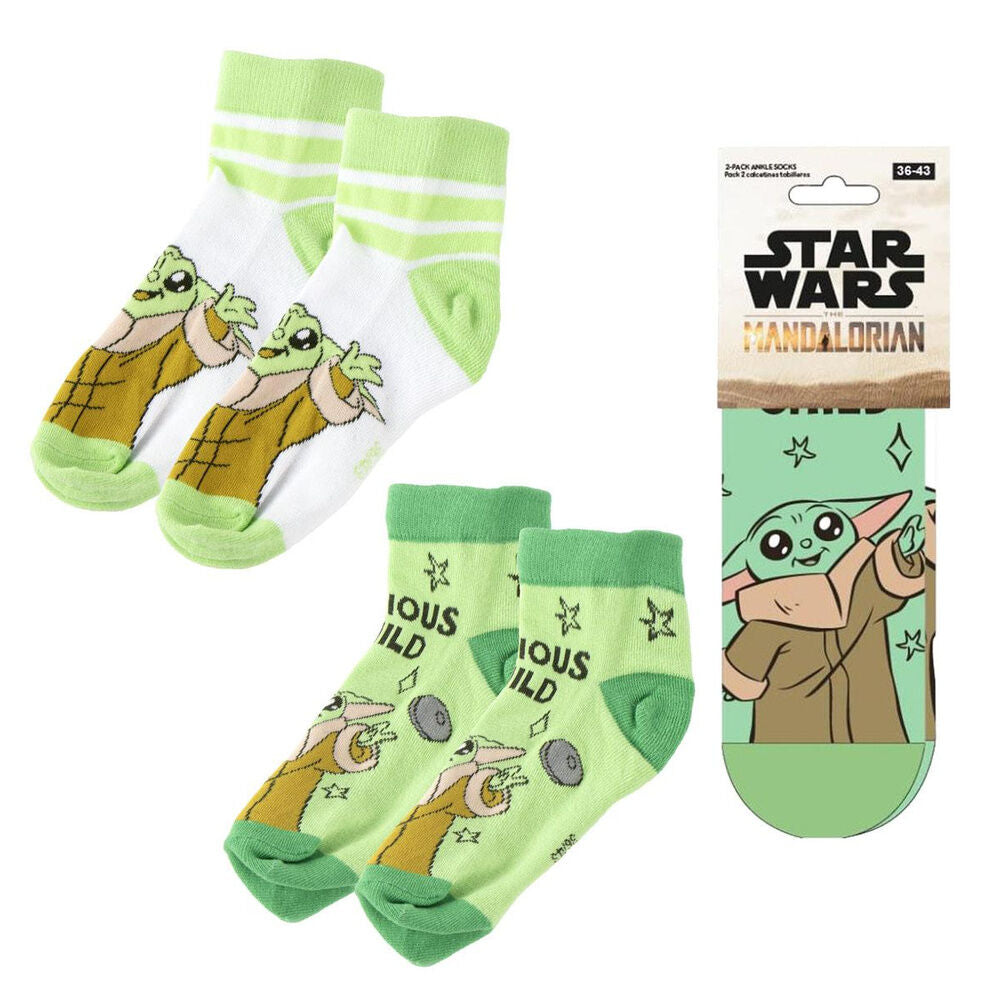 set of 2 pairs of grogu socks the mandalorian star wars adult assorted