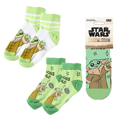 set of 2 pairs of grogu socks the mandalorian star wars adult assorted