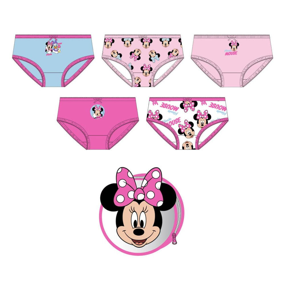 set of 5 minnie mouse disney panties