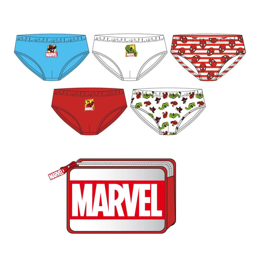 set of 5 marvel underwear