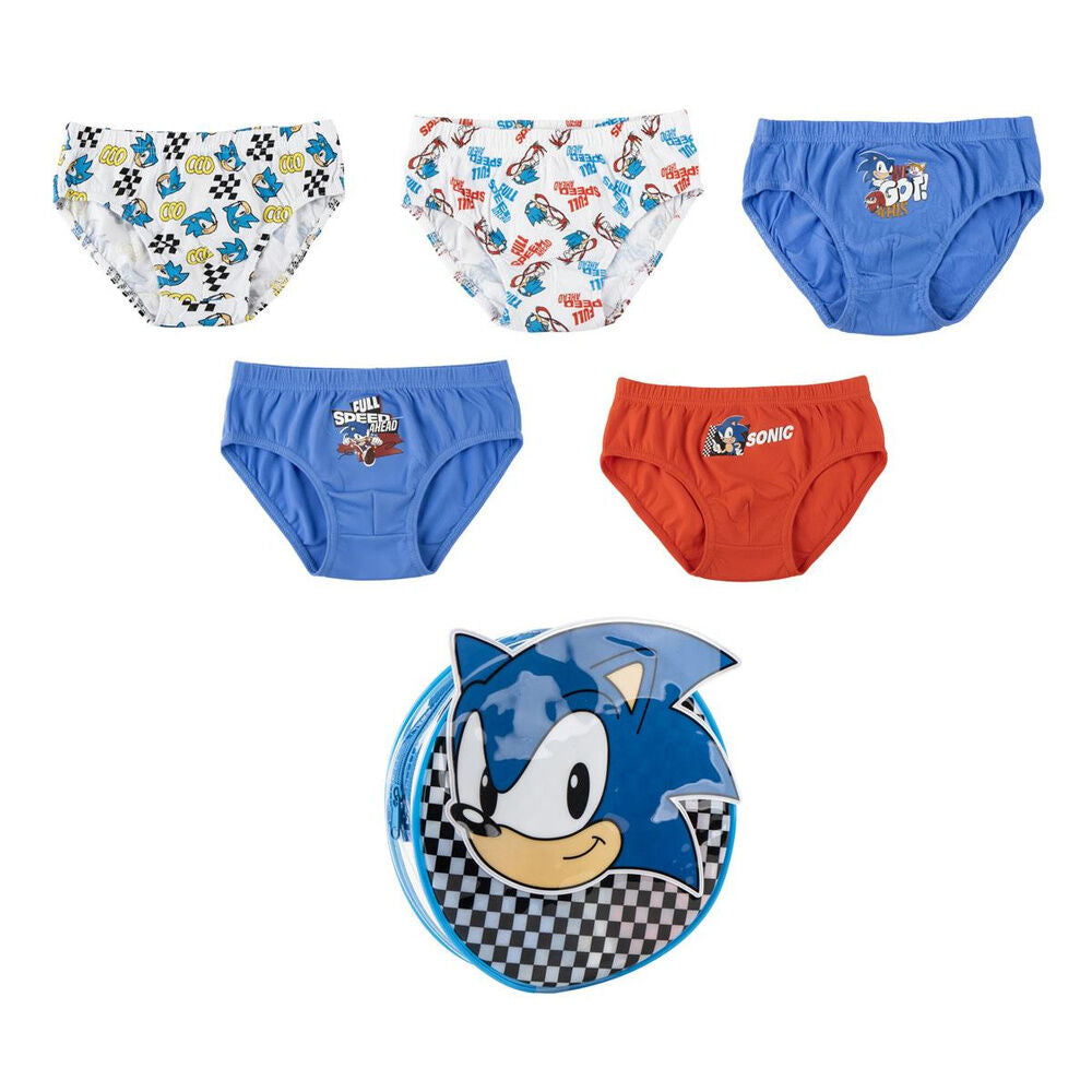 set of 5 sonic the hedgehog underwear