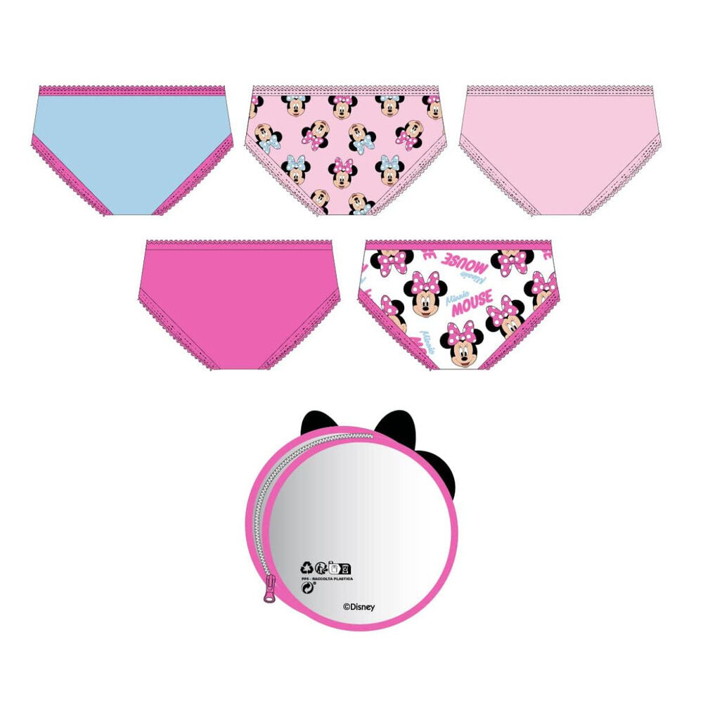Conjunto de 5 calcinhas da Minnie Mouse da Disney