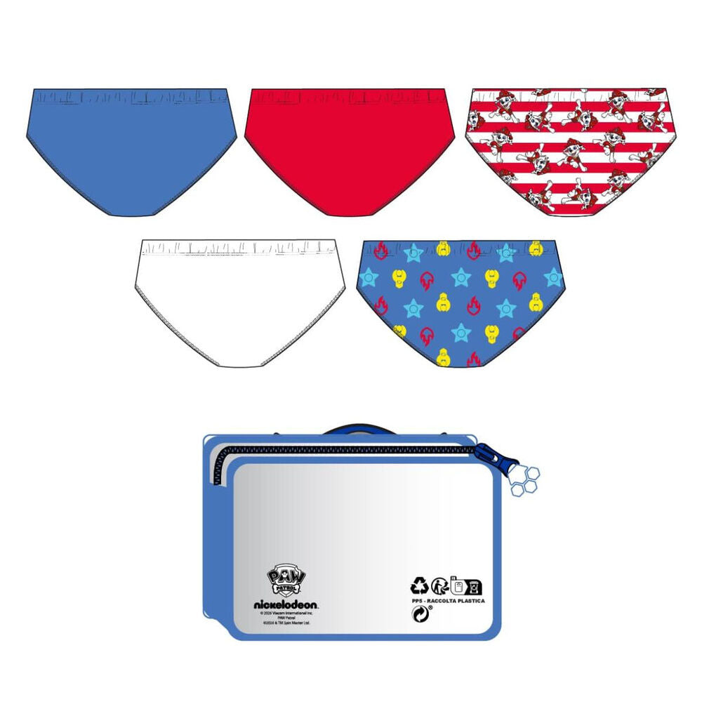 Conjunto de 5 calzoncillos de Paw Patrol