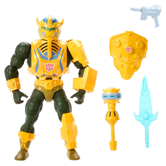 figure man at arms bumblebee transformers masters of the universe 14cm