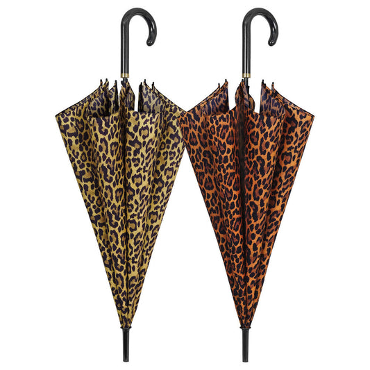 automatic leopard umbrella 61cm assorted
