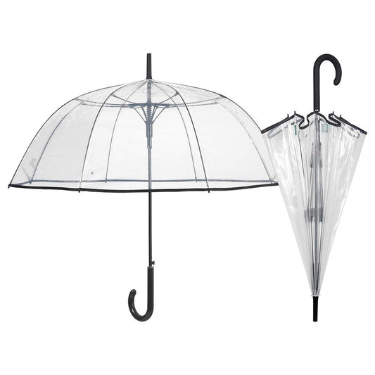 automatic umbrella  transparent  black trim  61cm  assorted