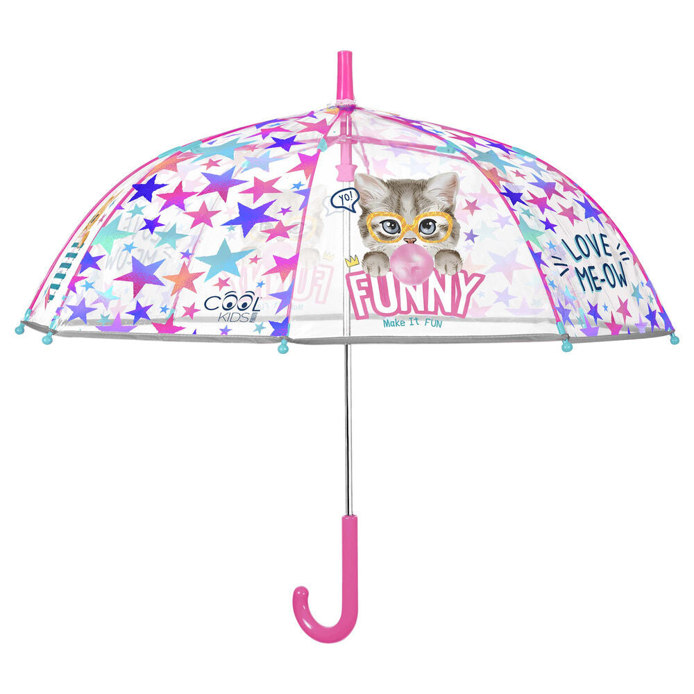 funny cat manual umbrella 45cm