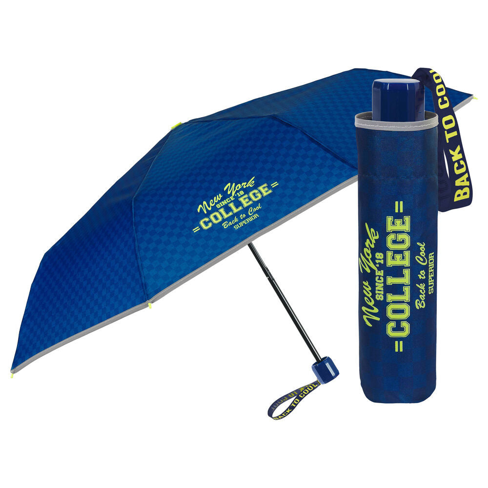 blue manual folding umbrella  50cm
