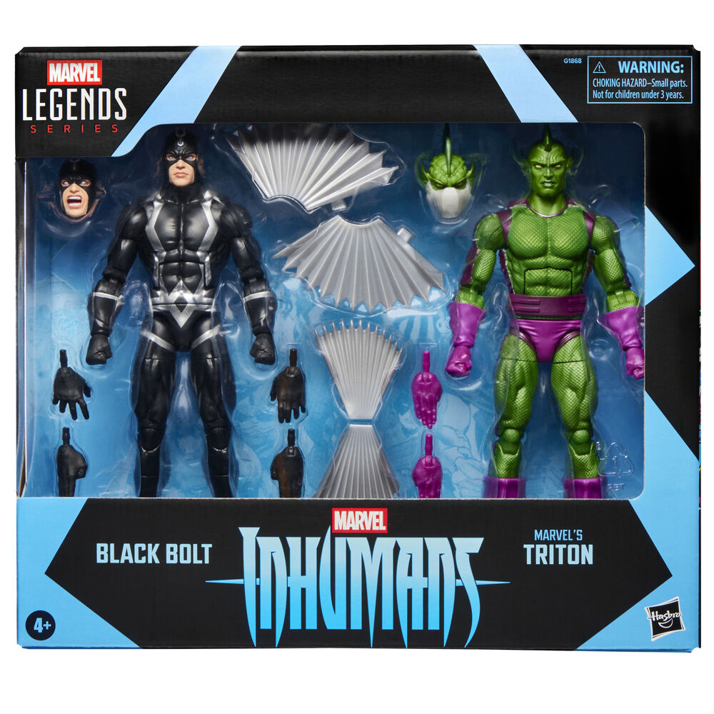 blister 2 figures black bolt & triton inhumans marvel legends series 15cm
