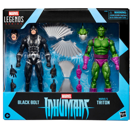 blister 2 figures black bolt & triton inhumans marvel legends series 15cm