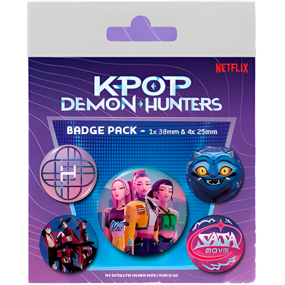 blister of 5 kpop demon hunters badges