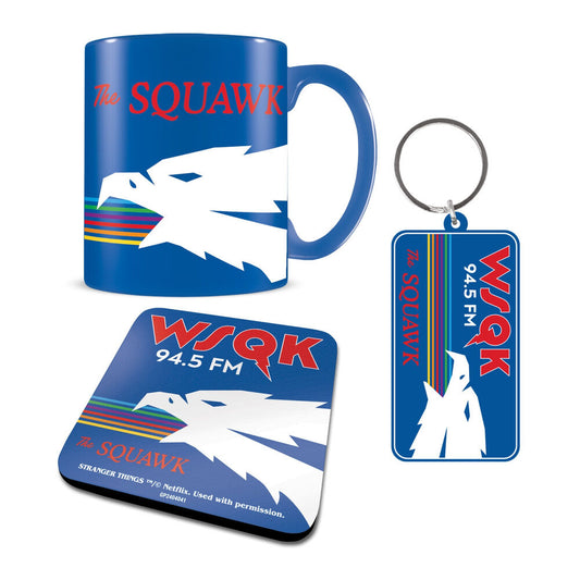 stranger things 5 ​​mug  coaster and keychain set