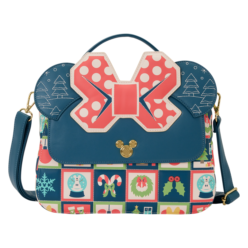 loungefly mickey holiday disney shoulder bag