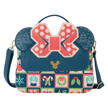 loungefly mickey holiday disney shoulder bag