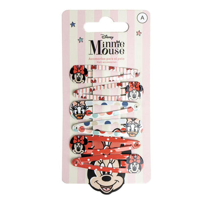blister pack of 6 minnie mouse disney hair clips