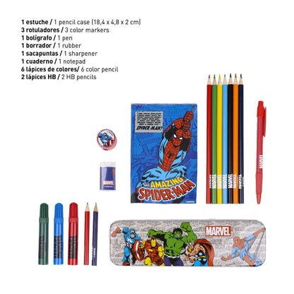 Set de papelería para colorear de Marvel