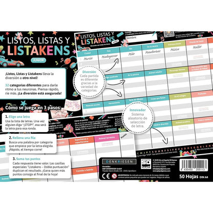 Lists Lists and Listakens Junior board game (Spanish)