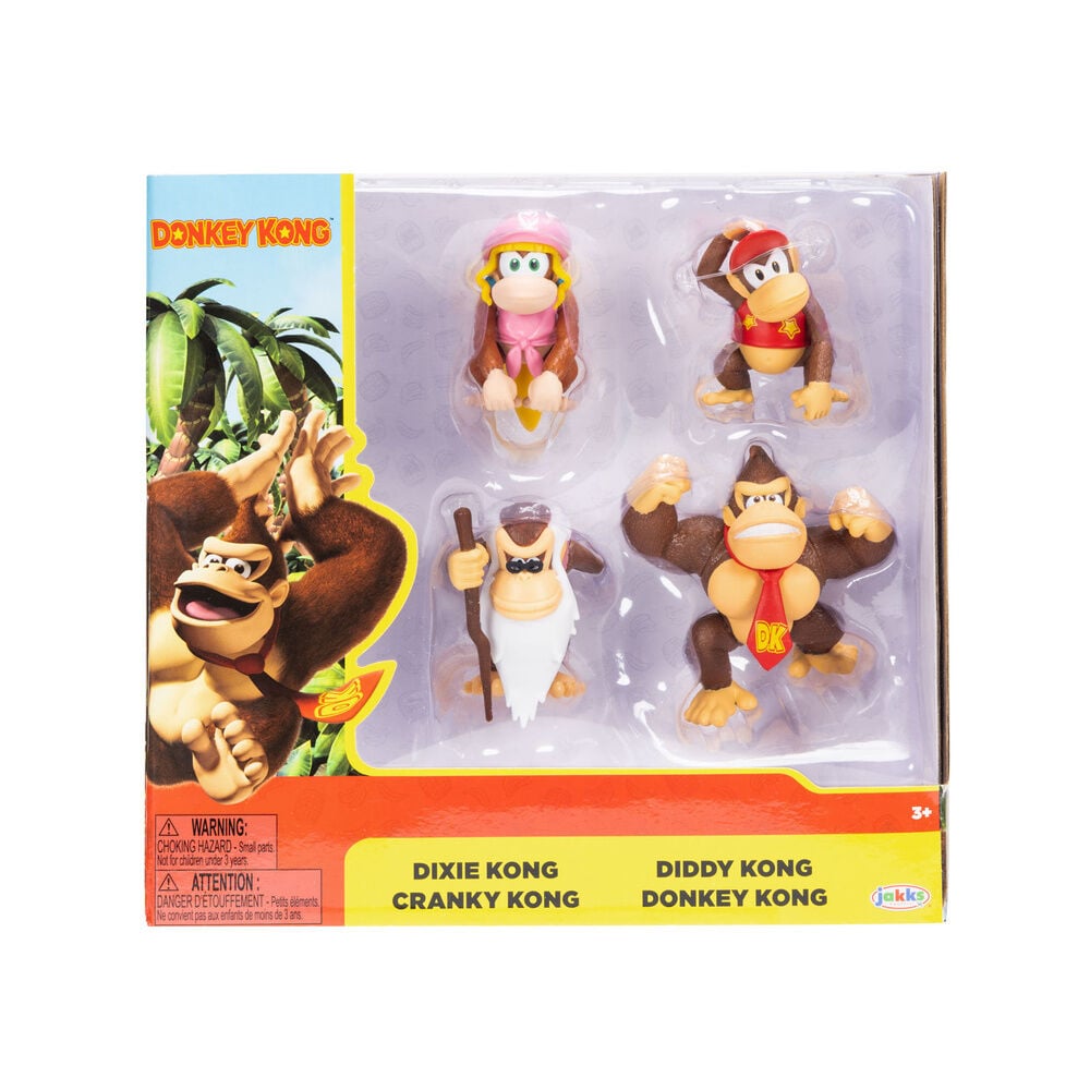 Blister of 4 Donkey Kong figures 6cm