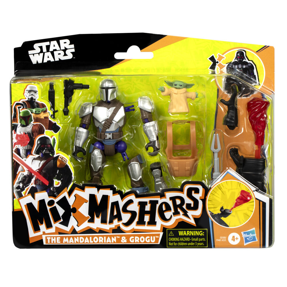figure the mandalorian & grogu deluxe mix mashers star wars 12cm