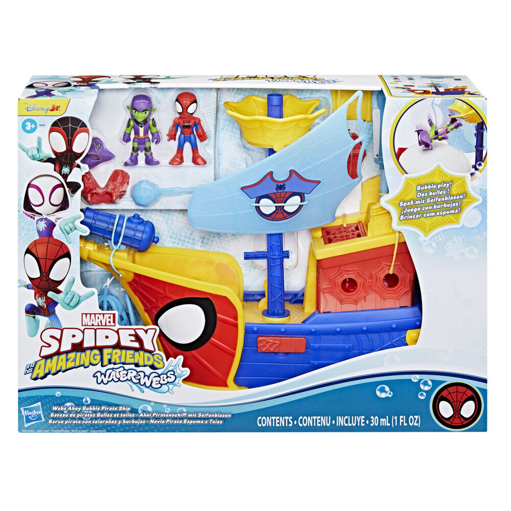 Toile d'araignée et bateau pirate à bulles Spidey Marvel