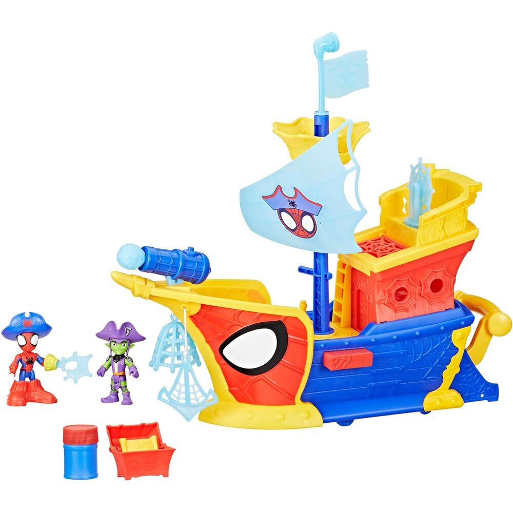 Toile d'araignée et bateau pirate à bulles Spidey Marvel