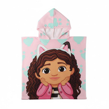 gabby's dollhouse microfiber towel poncho