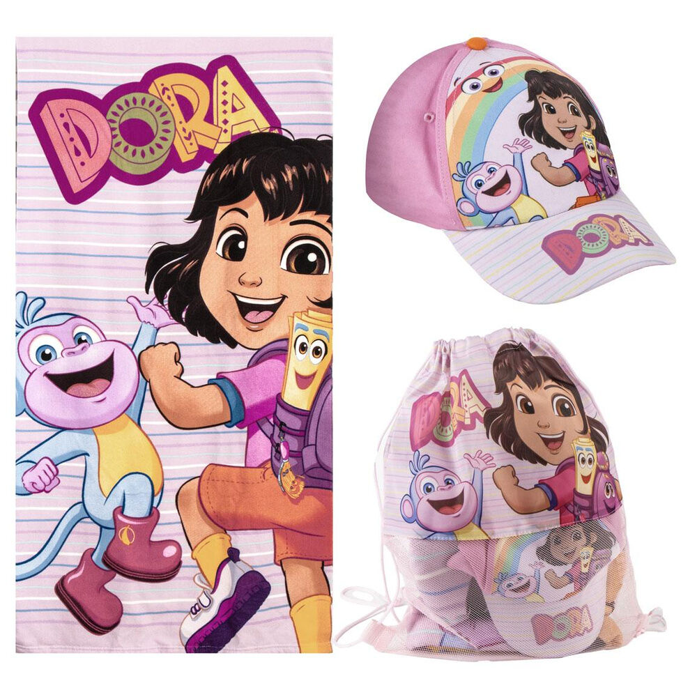 dora the explorer towel  sleeping bag  and hat set
