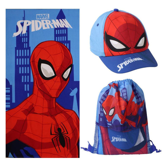 Spiderman Marvel towel, sleeping bag, and cap set