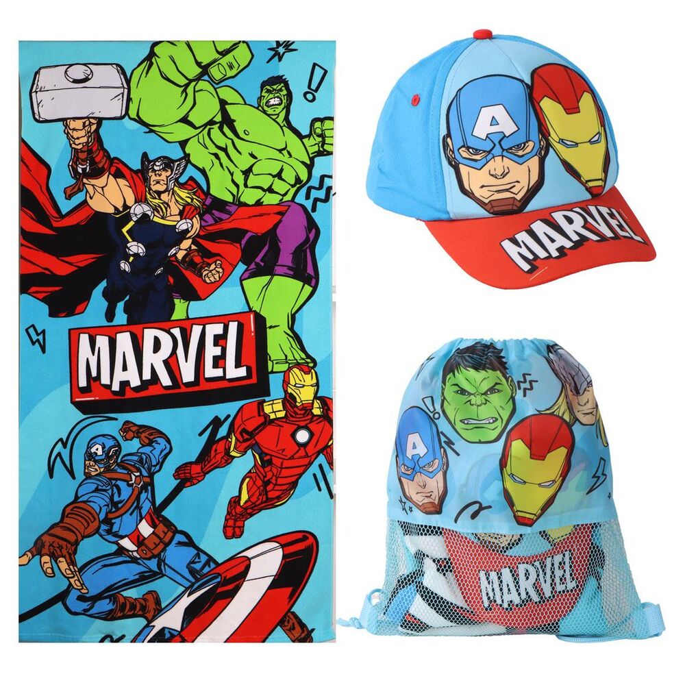 avengers marvel towel  sleeping bag  cap set