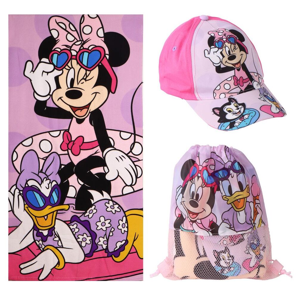 minnie mouse disney towel  sleeping bag  and cap set