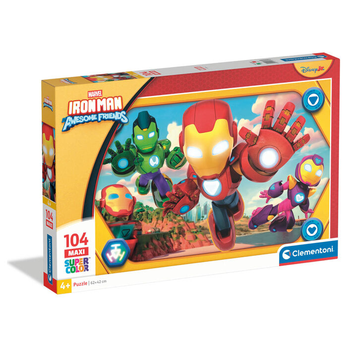 maxi puzzle iron man and his marvel super team 104pcs