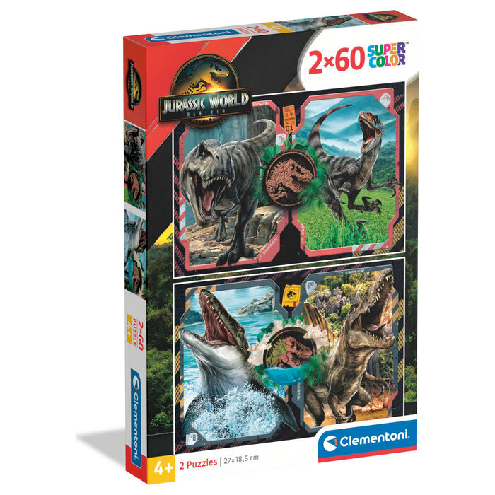 jurassic world puzzle 2x60pcs