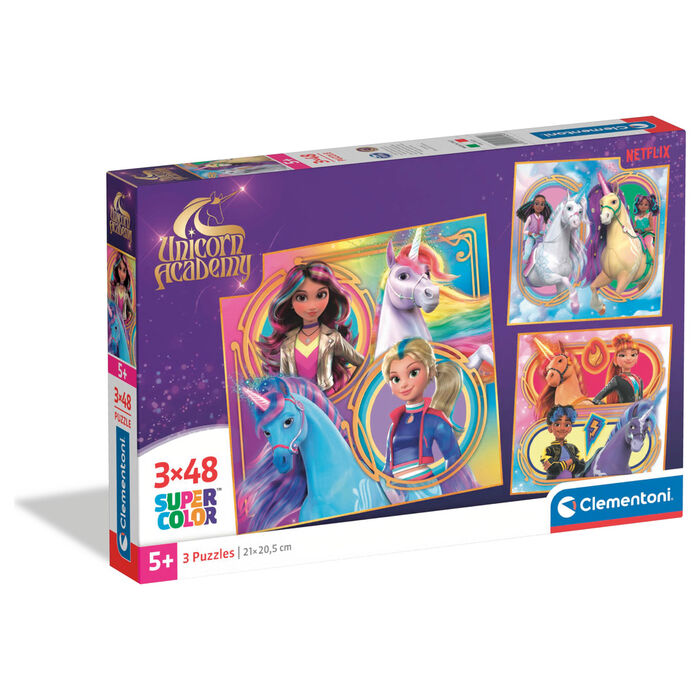 unicorn academy puzzle 3x48pcs