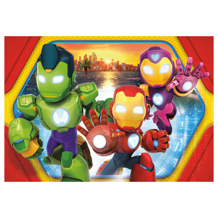 Puzzle Maxi Iron Man et son équipe de super héros Marvel 24 pièces