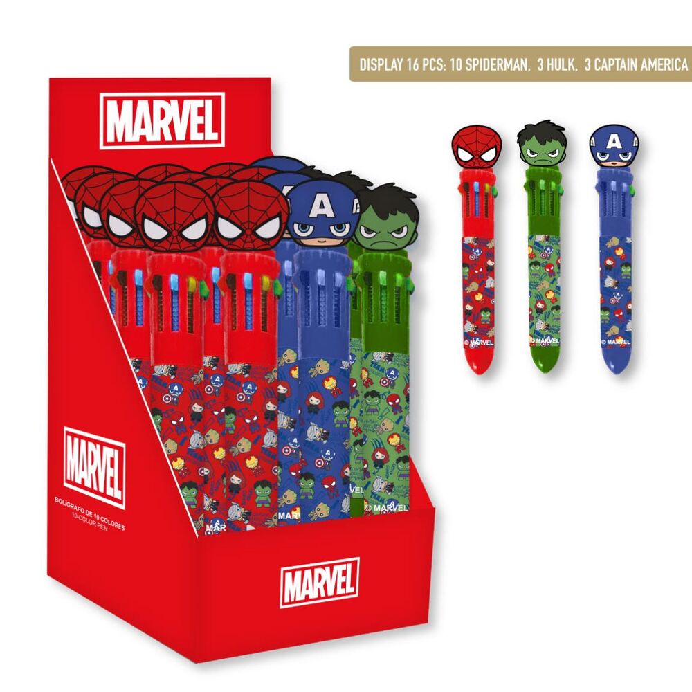 avengers marvel assorted colored pens