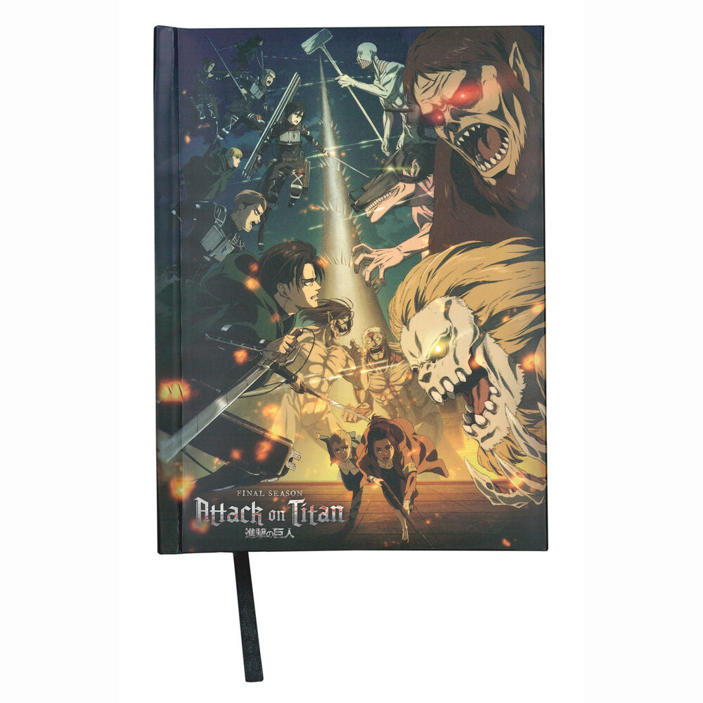 strugglen attack on titans light up notebook