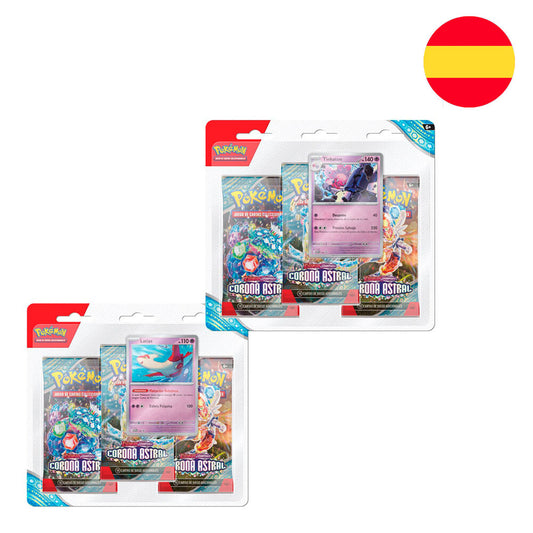 blister pack of 3 booster packs  astral crown pokemon assortment (spanish)