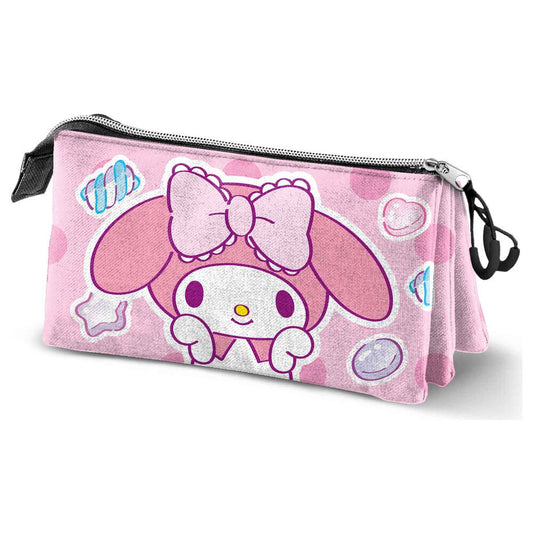Sweets My Melody Hello Kitty triple pencil case