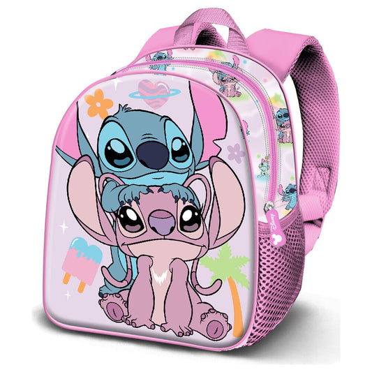 3d couple angel & stitch disney backpack 31cm