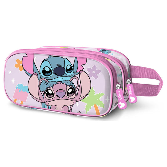 3d couple angel & stitch disney pencil case