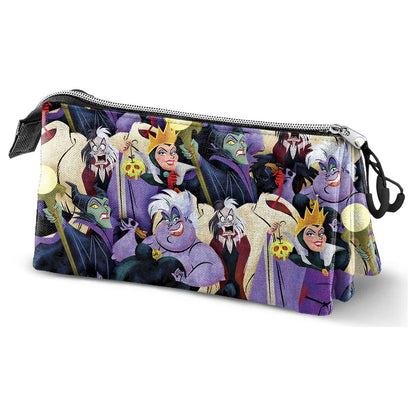 disney villains triple pencil case