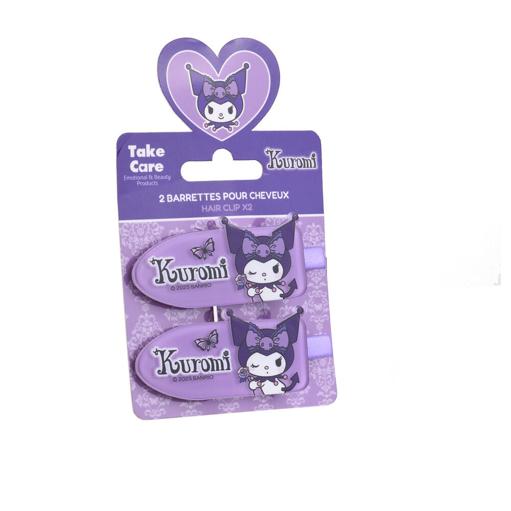 blister pack of 2 kuromi hello kitty hair clips