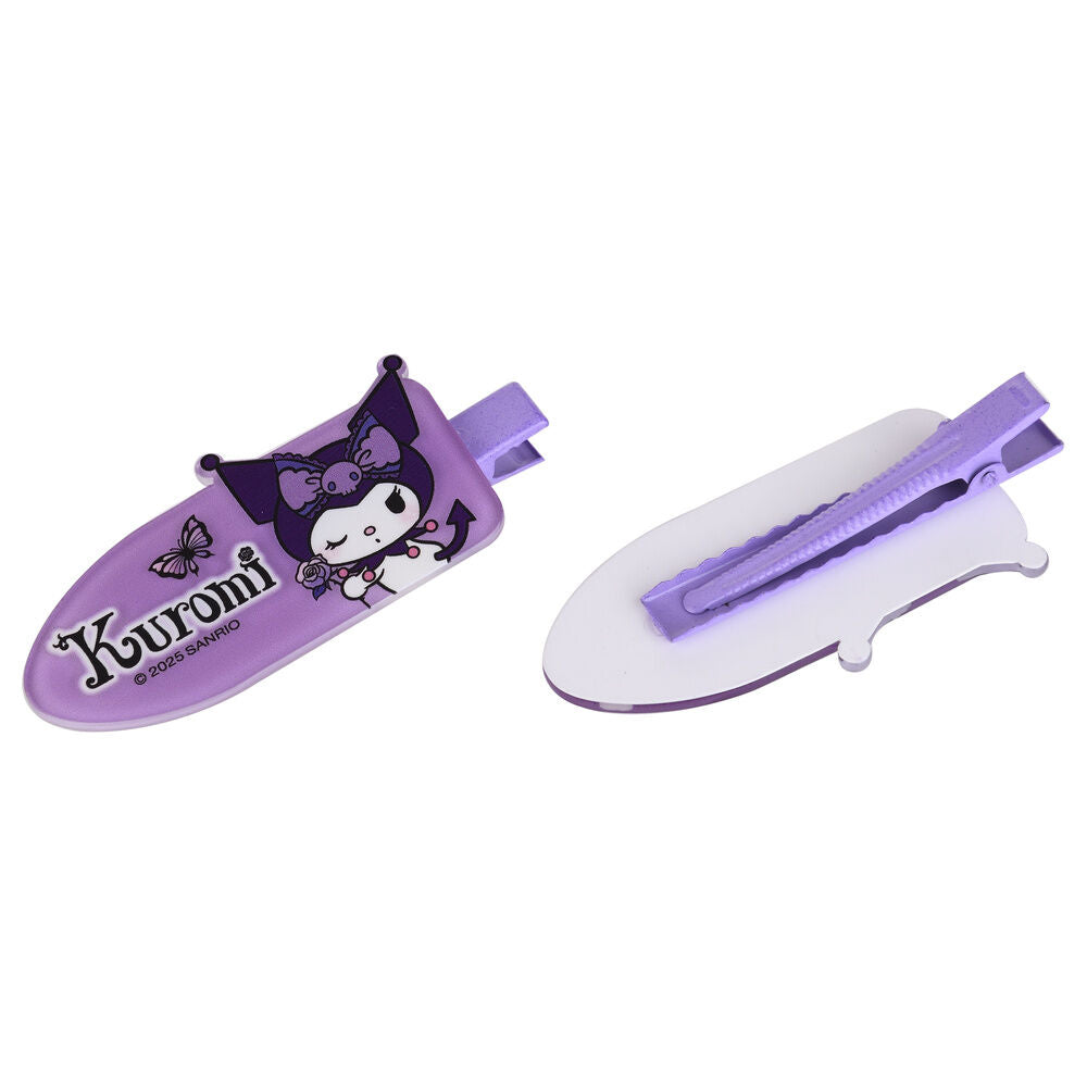 Blister pack of 2 Kuromi Hello Kitty hair clips