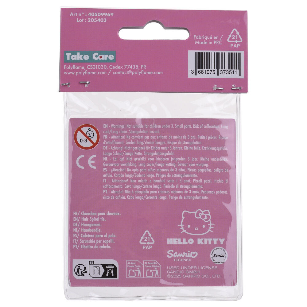 Blister of 2 Hello Kitty hair scrunchies