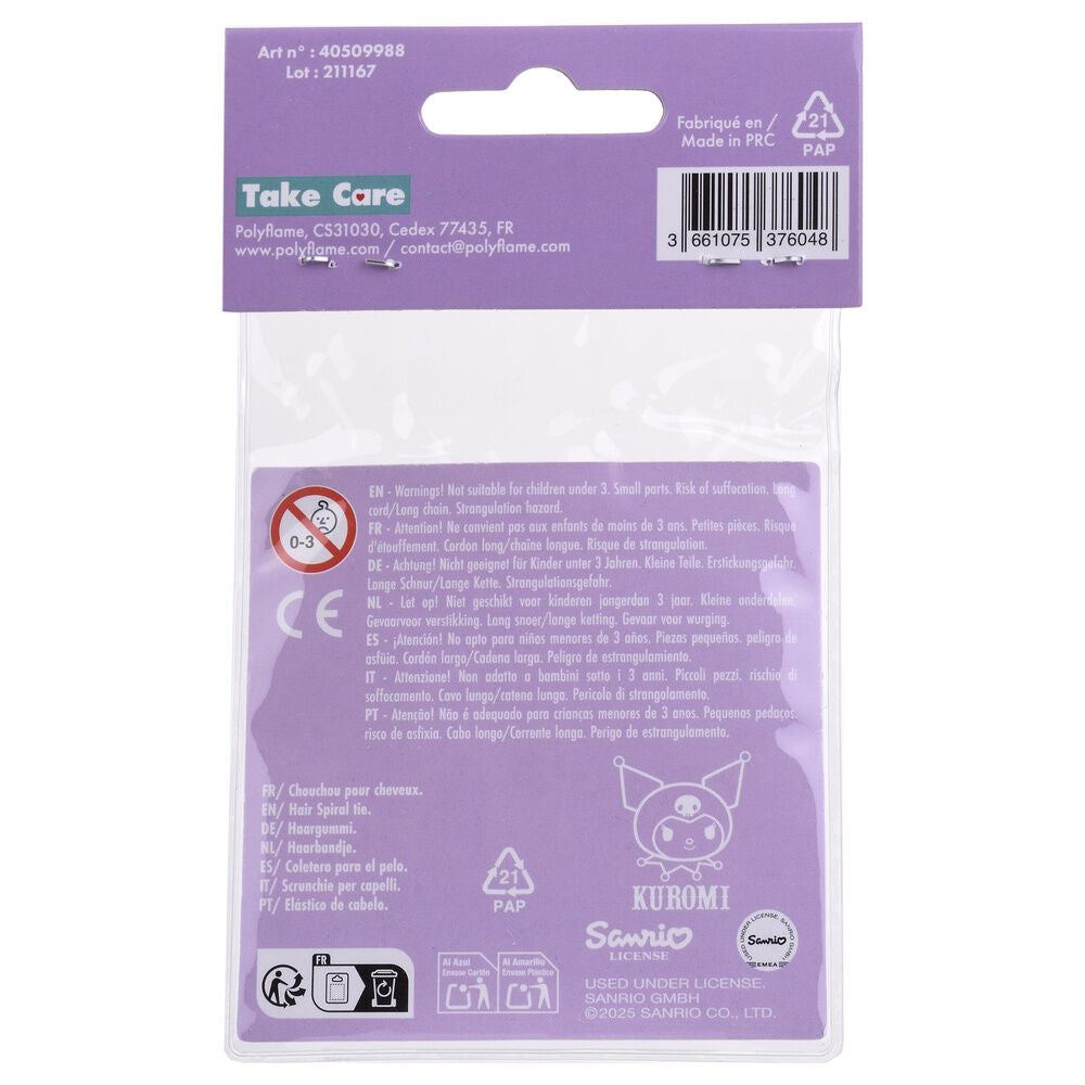 Blister of 2 Kuromi Hello Kitty hair scrunchies