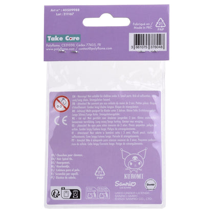 Blister of 2 Kuromi Hello Kitty hair scrunchies
